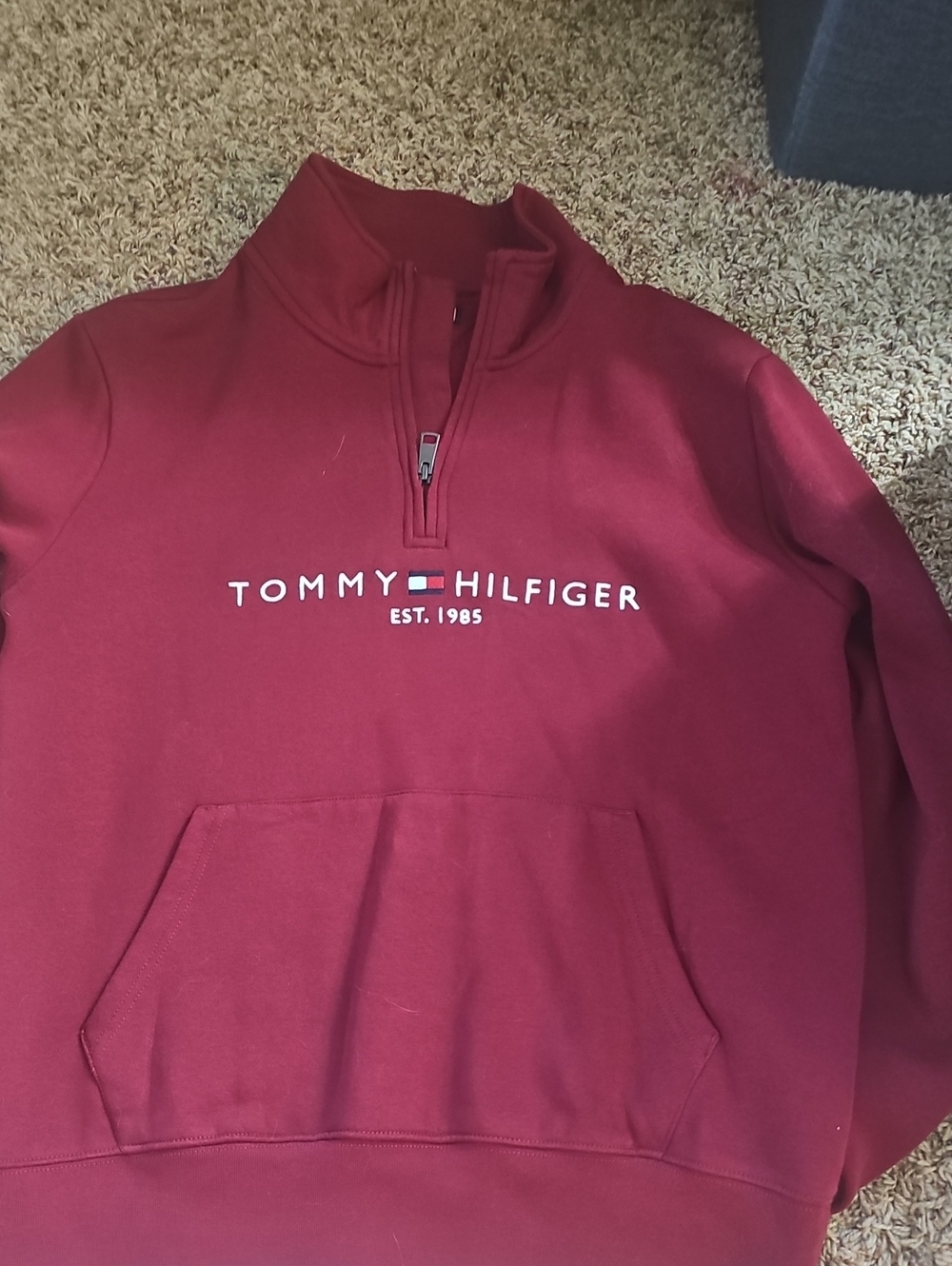 Tommy Hilfiger Men's Wine Half-Zip Pullover